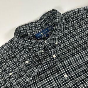 Ralph Lauren Mens SZ 4XB Stretch Cotton Black & White Long Sleeve Button Down